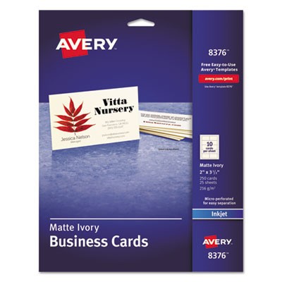 Avery Dennison 08376 Printing Media Inkjet Microperforated Business Cards AVE8376 072782083762