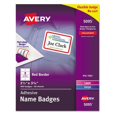 Avery Dennison 05095 Labels Flexible Adhesive Name Badge Labels AVE5095 818238351609