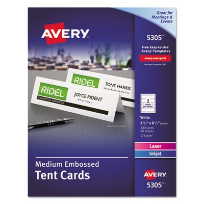 Avery Dennison 05305 Printing Media Tent Cards AVE5305 072782053055
