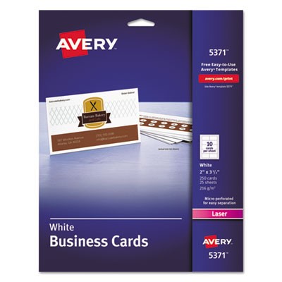 Avery Dennison 05371 Printing Media Laser Microperforated Business Cards AVE5371 113102790622