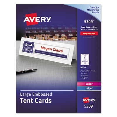 Avery Dennison 05309 Printing Media Tent Cards AVE5309 072782053093