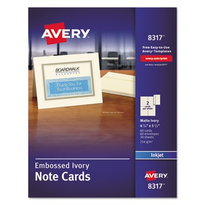 Avery Dennison 08317 Printing Media Inkjet Note Cards AVE8317 710320083170