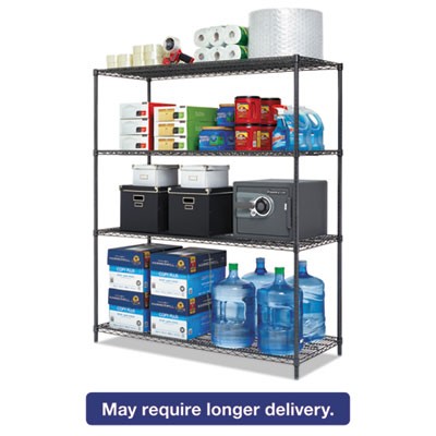 Alera SW206024BA Uncategorized All-purpose Wire Shelving Starter Kit, Four-shelf, 60w X 24d X 72h, Black Anthra (sw206024ba) (alesw ALESW206024BA 