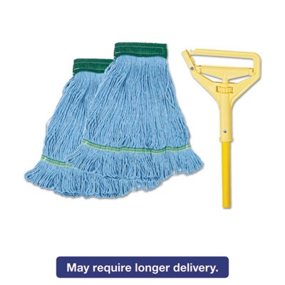 Unisan 400MBC Uncategorized Looped End Mop Kit, Medium Blue Cotton/rayon/synthetic Head, 60" Yellow Metal/po (400mbc) (bwk400mbc BWK400MBC 10749507981401