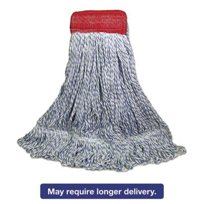 Unisan 553 Uncategorized Floor Finish Mop Head, Wide, Rayon/polyester, Large, White/blue Stripes, 12/cart (553) (bwk553) BWK553 10749507982330