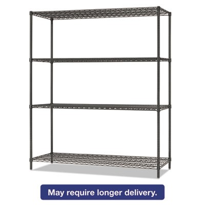Alera SW206018BA Uncategorized All-purpose Wire Shelving Starter Kit, Four-shelf, 60w X 18d X 72h, Black Anthra (sw206018ba) (alesw ALESW206018BA 