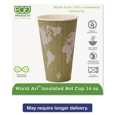 Eco-Products EPBNHC16WD Cups & Mugs World Art Insulated Hot Cups ECOEPBNHC16WD 644632902273