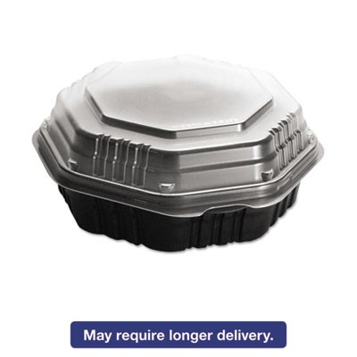 Solo Cup 809011PP94 Uncategorized Octaview Hinged-lid Hot Food Containers, 31 Oz, 9.55 X 9.1 X 3, Black/clear, Pla (809011pp94) (scc80 SCC809011PP94 10846280006298
