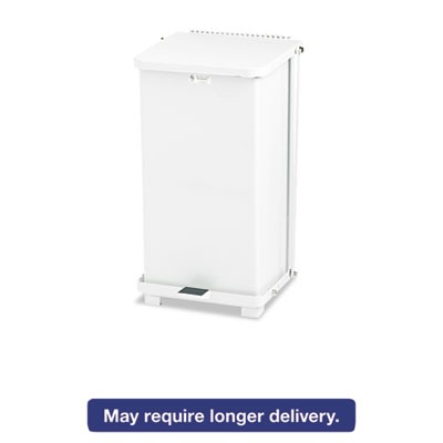 Rubbermaid FGST12EPLWH Wastebaskets & Trash Cans Defenders Steel Step Cans RCPST12EPLWH 097591074053