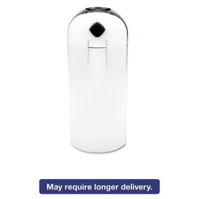 Safco 9875 Uncategorized Dome Top Receptacle With Open Top, 15 Gal, Steel, Chrome (9875) (saf9875) Pg.1584. SAF9875 073555987508
