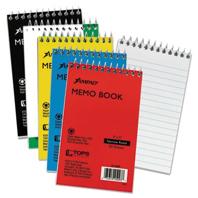 Tops 25093R Pads & Notebooks Topbound Memo Book TOP25093 074319250937