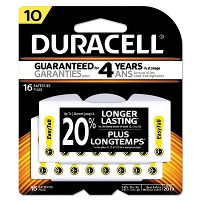 Duracell DA10B16 Uncategorized Hearing Aid Battery, #10, 16/pack (da10b16) (durda10b16zm10) DURDA10B16ZM10 00041333661193