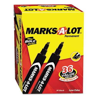 Avery Marks-A-Lot Large Size Permanent Marker, Black, Chisel Tip
