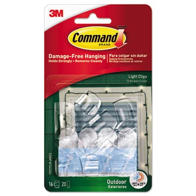 3m 17017CLR-AWES Uncategorized All Weather Hooks And Strips, Small, Plastic, Clear, 16 Clips And 20 Strips/pack (17017clr-awes) (mm 17017clrawes MMM17017CLRAWES 50051141372919