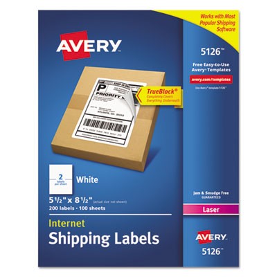 Avery Dennison 05126 Labels Shipping Labels With Trueblock Technology AVE5126 072782051266