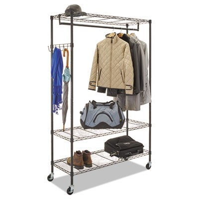 Alera GR364818BL Uncategorized Wire Shelving Garment Rack, 40 Garments, 48w X 18d X 75h, Black (gr364818bl) (alegr364818bl) ALEGR364818BL 