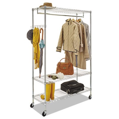 Alera GR364818SR Uncategorized Wire Shelving Garment Rack, 40 Garments, 48w X 18d X 75h, Silver (gr364818sr) (alegr364818sr) ALEGR364818SR 