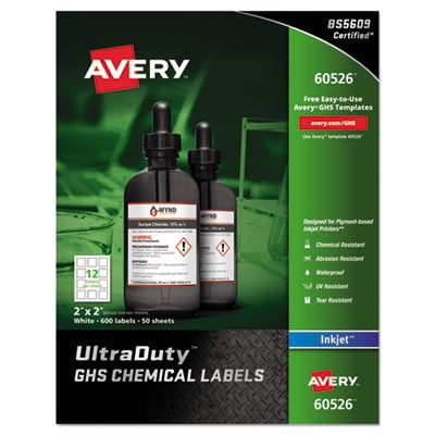 Avery Dennison 60526 Labels Ultraduty Ghs Chemical - Pigment-based Inkjet AVE60526 013051343330
