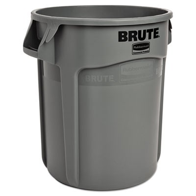 Rubbermaid FG261000GRAY Uncategorized Vented Round Brute Container, 10 Gal, Plastic, Gray (fg261000gray) (rcp2610gra) RCP2610GRA 10086876012474