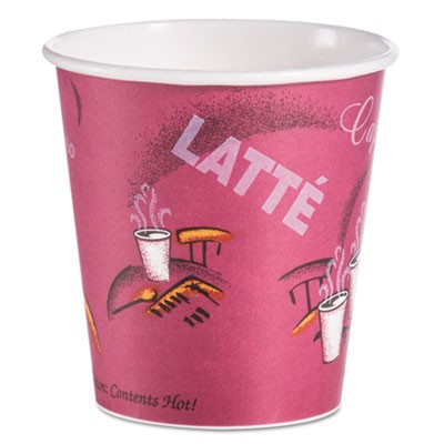 Solo Cup 510SI Uncategorized Paper Hot Drink Cups In Bistro Design, 3.54" Diameter X 3.61" H, 10 Oz, Maroon, (510si) (scc510si) SCC510SI 00041594041659