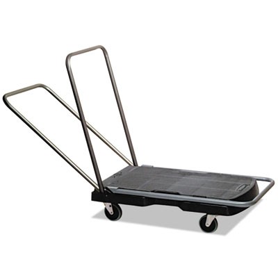 Rubbermaid FG440000BLA Carts & Dollies 4400 Triple Trolley, Utility Duty With Straight Handle And 3" (7.6 Cm) Casters RCP440000 086876172997