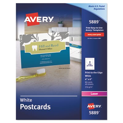 Avery Dennison 05889 Printing Media Color Laser Postcards AVE5889 641438045494
