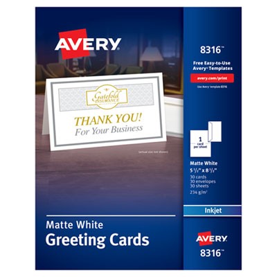 Avery Dennison 08316 Printing Media Half-fold Greeting Cards AVE8316 072782083168