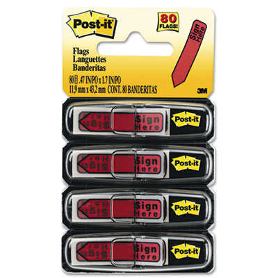 3m 684RDSH Post-It Post-it Message Flags "sign Here", Red, 1/2 In. Wide MMM684RDSH 818238731357