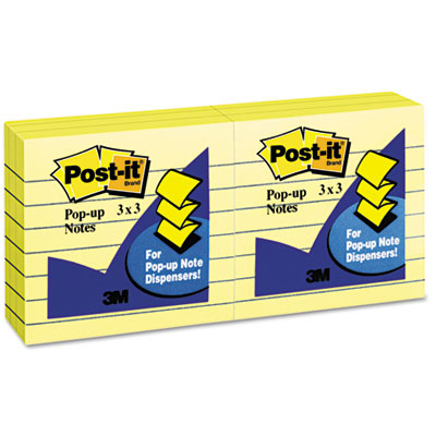 3m R335 Post-It Notes Yellow Lined Pop-up Refills MMMR335YW 696551976422