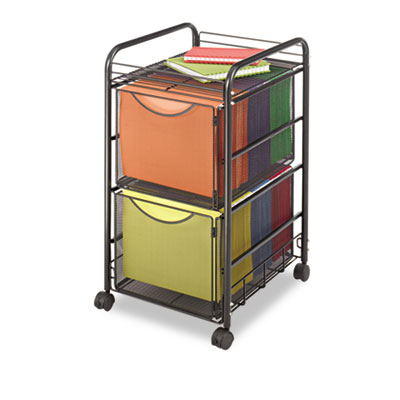 Safco 5212BL Carts & Dollies Onyx Double Mesh Mobile File Cart SAF5212BL 073555521221